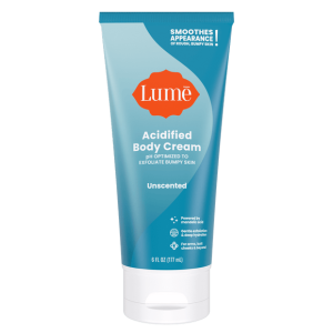 Lume Acidified Body Cream - Unscented, 6 fl oz, pH-Balanced with Mandelic Acid for Rough & Bumpy Skin