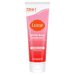 Lume Whole Body Deodorant - Peony Rose, 3.0 oz, Aluminum-Free, Hypoallergenic for Sensitive Skin