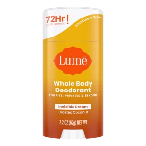 Lume Whole Body Deodorant - Toasted Coconut, 2.2 oz, Aluminum-Free, Hypoallergenic for Sensitive Skin